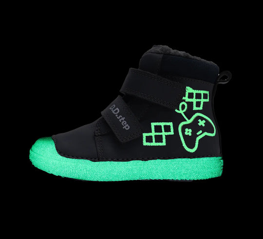 D.D.step Kinder Winterstiefel Fluoreszierend Jungen Lederschuhe Königsblau