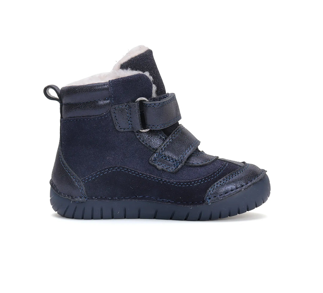 D.D.step Kinder Winterstiefel LED blinkend Mädchen Lederschuhe Königsblau