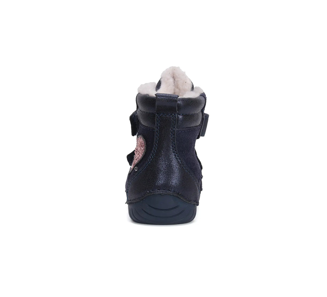 D.D.step Kinder Winterstiefel LED blinkend Mädchen Lederschuhe Königsblau
