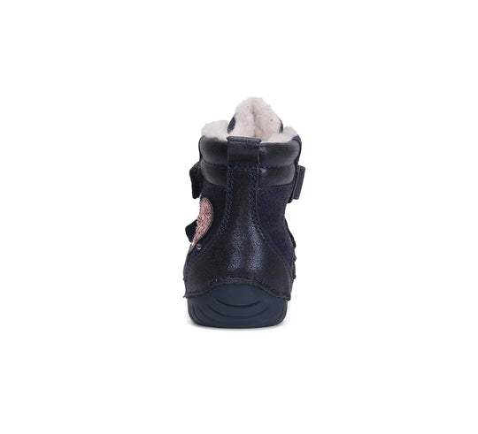 D.D.step Kinder Winterstiefel LED blinkend Mädchen Lederschuhe Königsblau