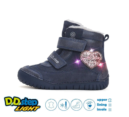 Mädchen Königsblau LED-Blinkschuhe Winterschuhe D.D.Step