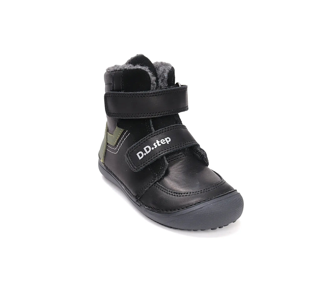 D.D.step Kinder Winterstiefel Jungen Lederschuhe Schwarz