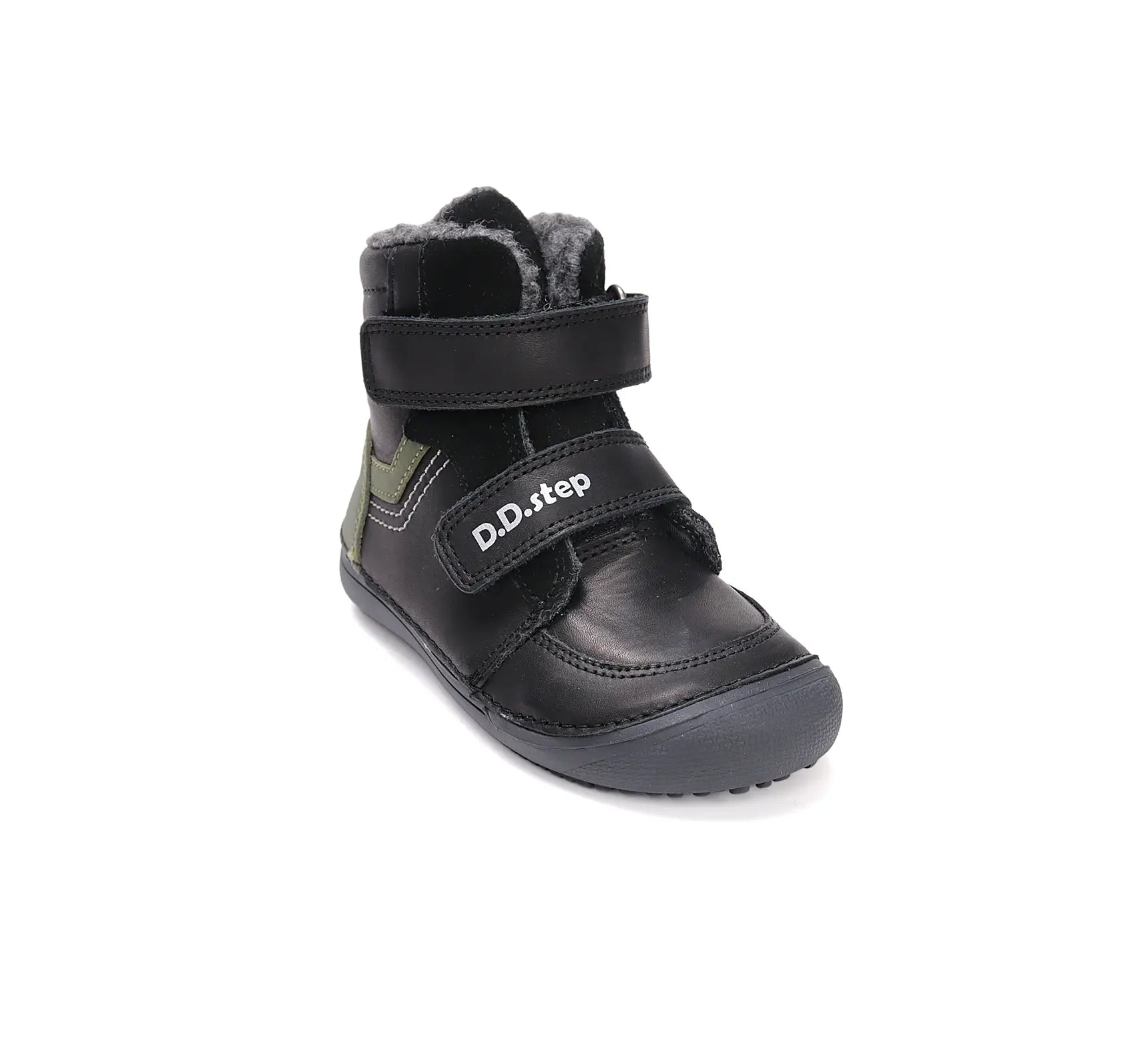 D.D.step Kinder Winterstiefel Jungen Lederschuhe Schwarz