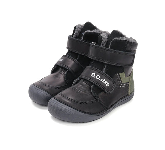 D.D.step Kinder Winterstiefel Jungen Lederschuhe Schwarz