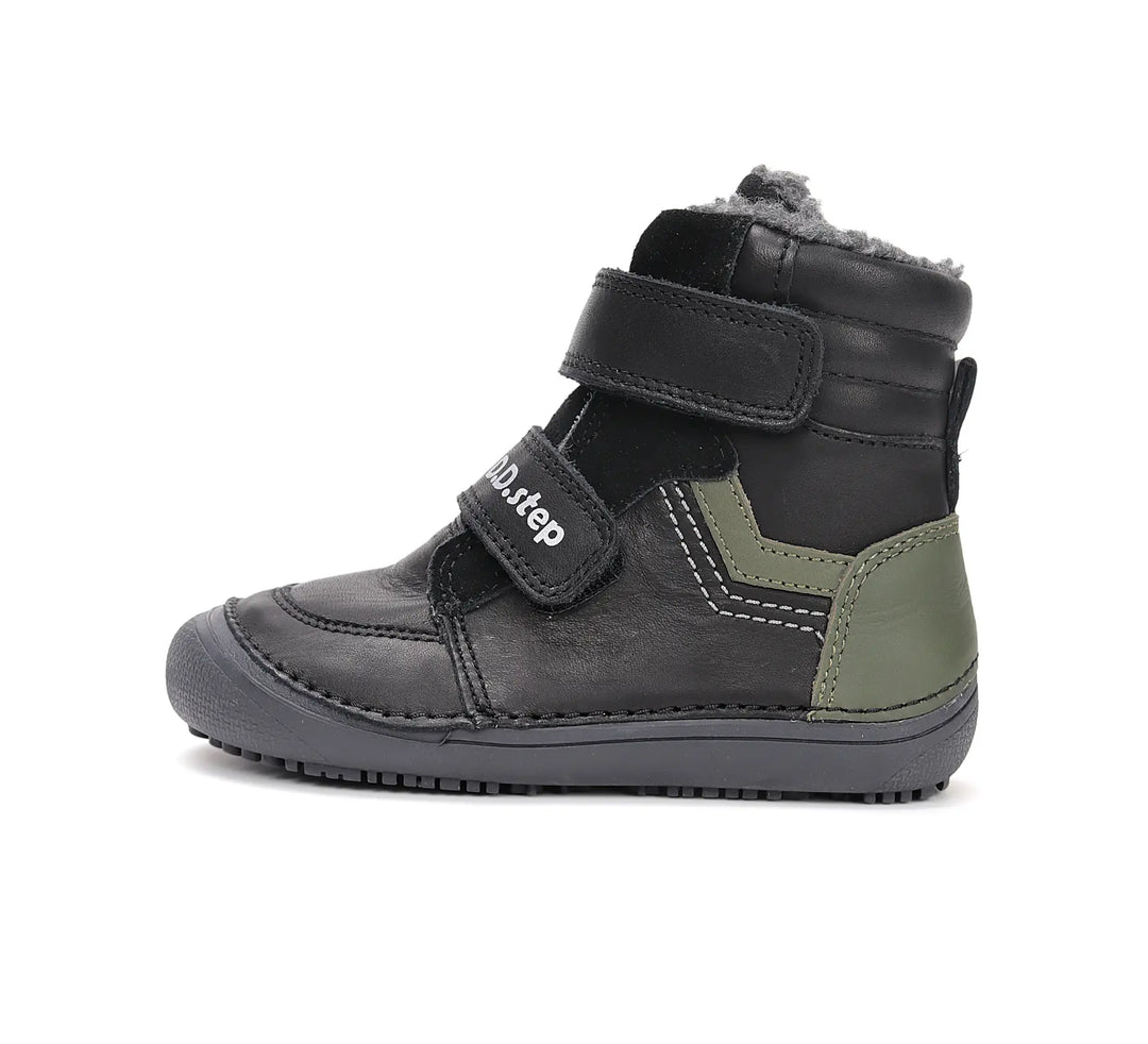 D.D.step Kinder Winterstiefel Jungen Lederschuhe Schwarz