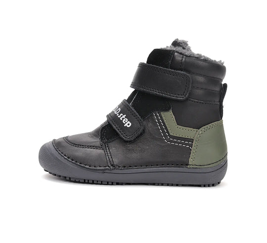 D.D.step Kinder Winterstiefel Jungen Lederschuhe Schwarz