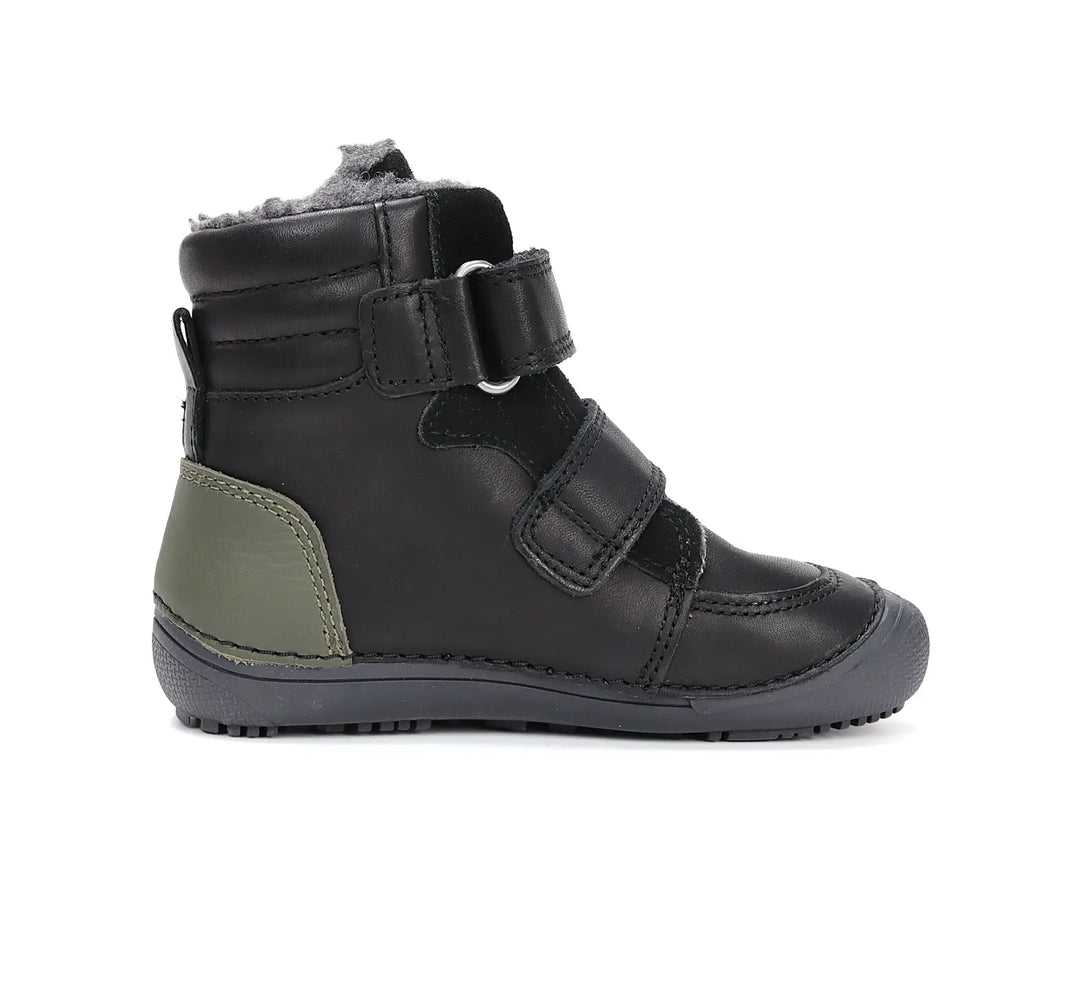 D.D.step Kinder Winterstiefel Jungen Lederschuhe Schwarz