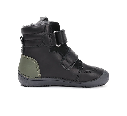 D.D.step Kinder Winterstiefel Jungen Lederschuhe Schwarz