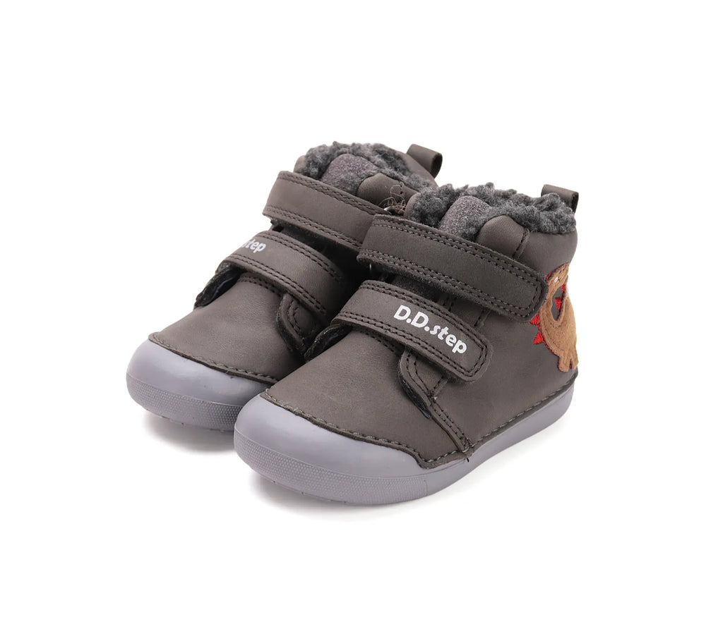 D.D.step Kinder Winterstiefel Jungen Lederschuhe Khaki