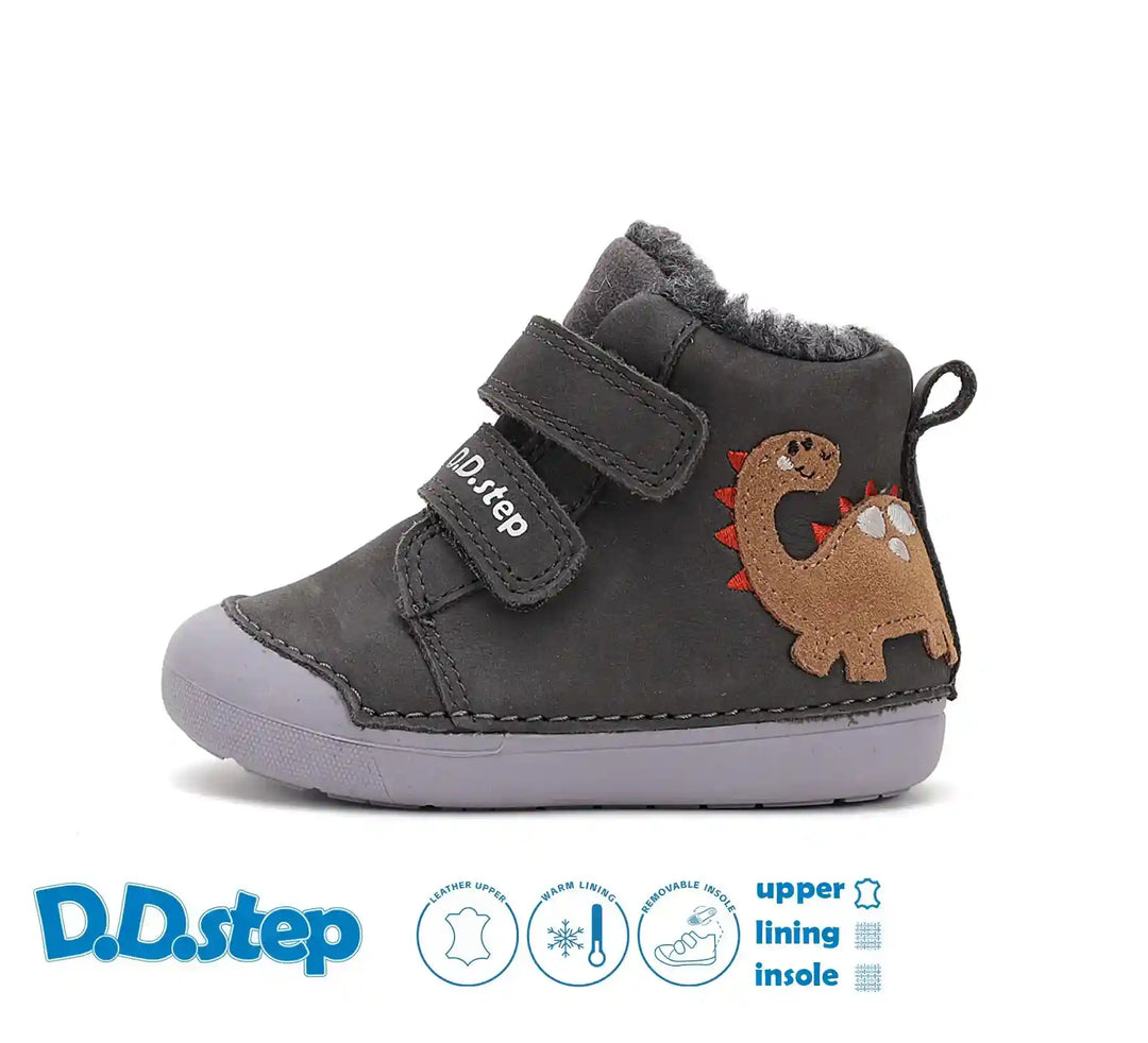 D.D.step Kinder Winterstiefel Jungen Lederschuhe Khaki