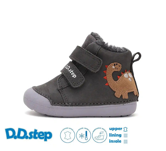 D.D.step Kinder Winterstiefel Jungen Lederschuhe Khaki