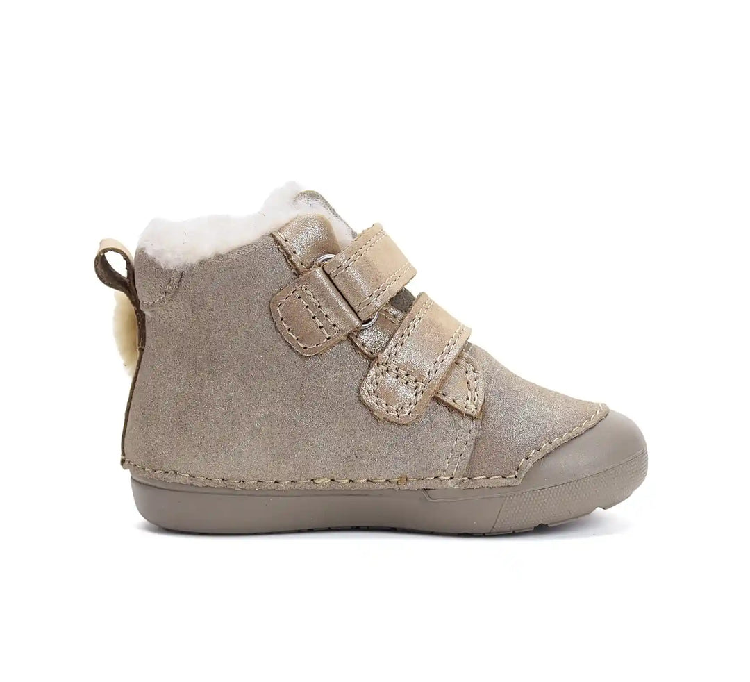 D.D.step Kinder Winterstiefel Mädchen Lederschuhe Mokka