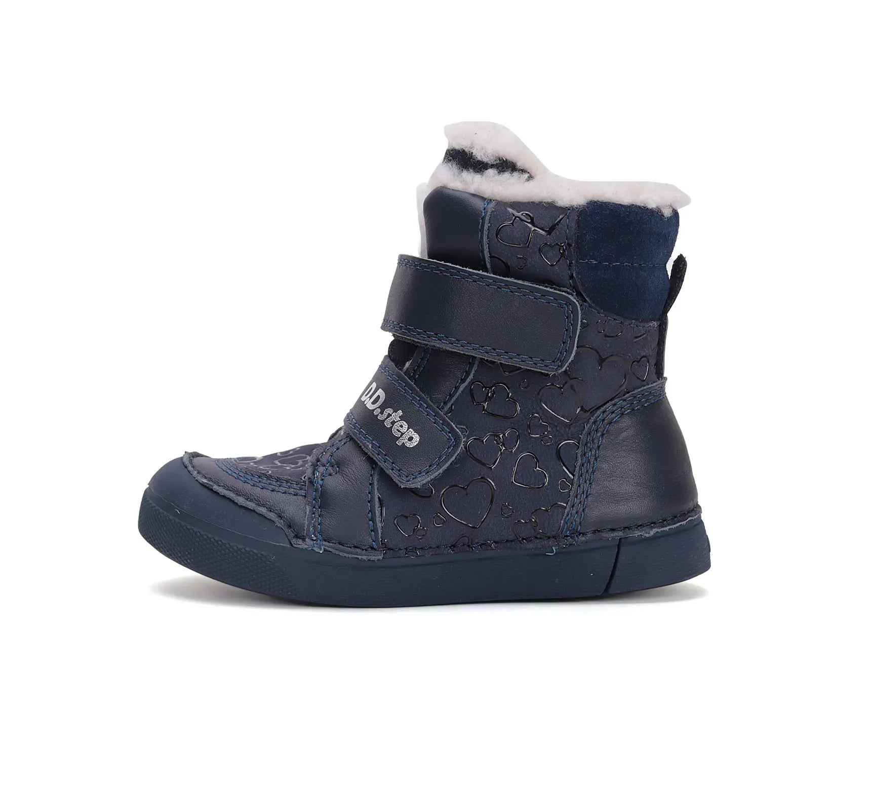 D.D.step Kinder Winterstiefel Mädchen Lederschuhe Königsblau