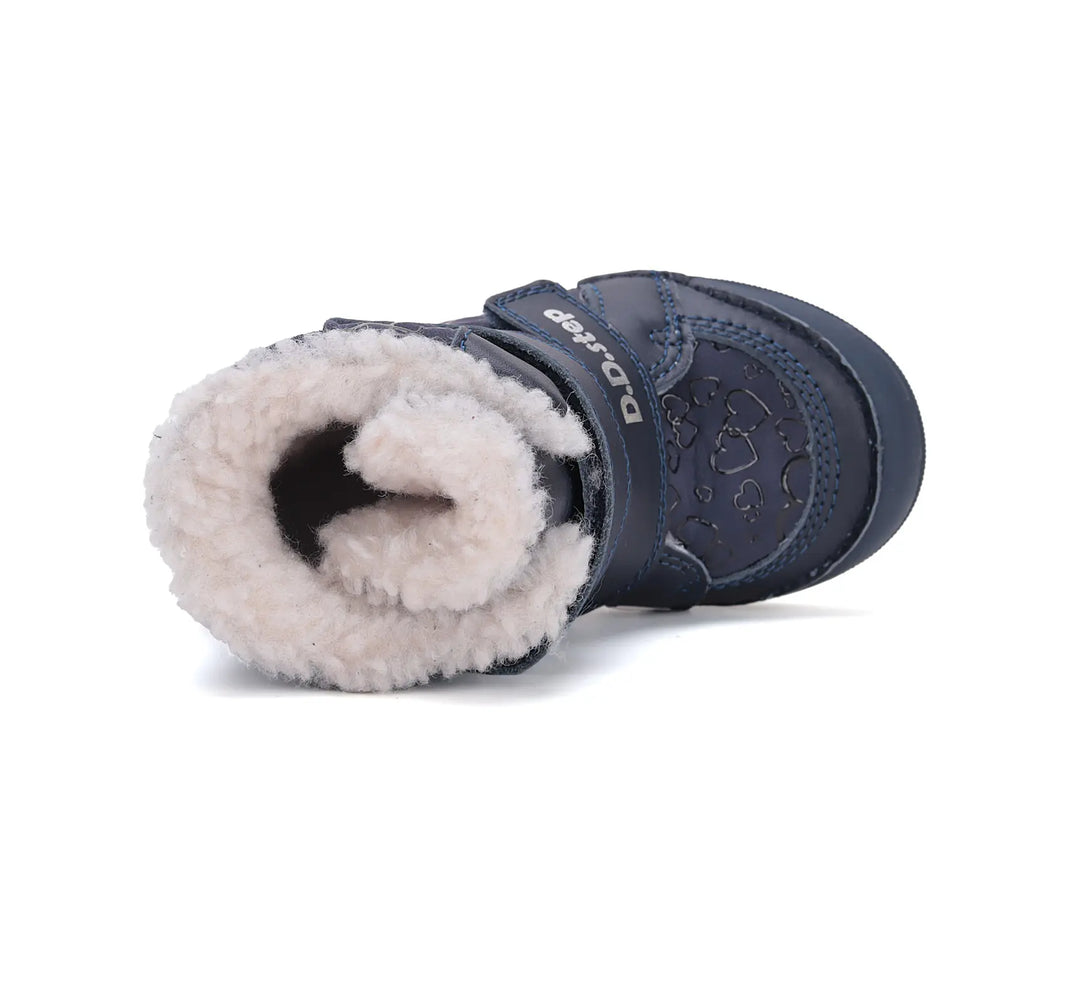 D.D.step Kinder Winterstiefel Mädchen Lederschuhe Königsblau