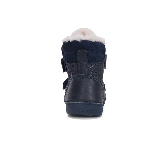 D.D.step Kinder Winterstiefel Mädchen Lederschuhe Königsblau