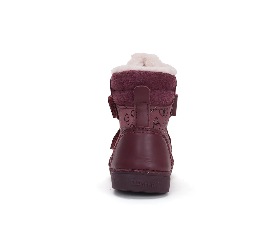 D.D.step Kinder Winterstiefel Mädchen Lederschuhe Himbeerrot