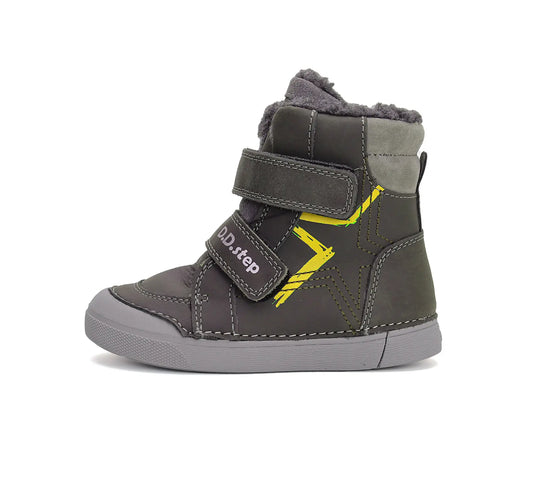 D.D.step Kinder Winterstiefel Jungen Lederschuhe Dunkelgrün