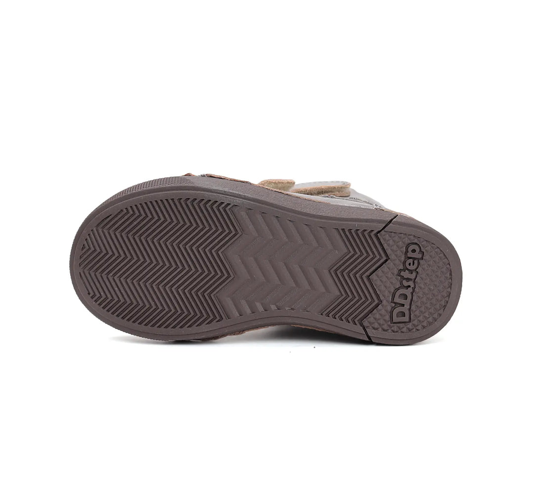 D.D.step Kinder Winterstiefel Mädchen Lederschuhe Silberbeige
