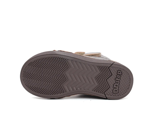 D.D.step Kinder Winterstiefel Mädchen Lederschuhe Silberbeige
