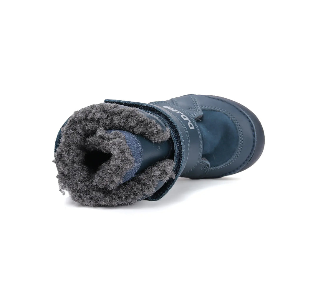 D.D.step Kinder Winterstiefel Jungen Lederschuhe Königsblau