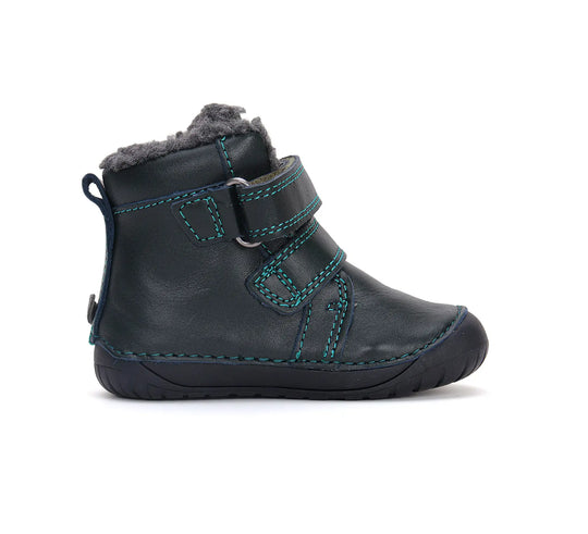 Kinder Barfuß Winterstiefel Jungen Lederschuhe Dunkelgrün D.D.step ddstep