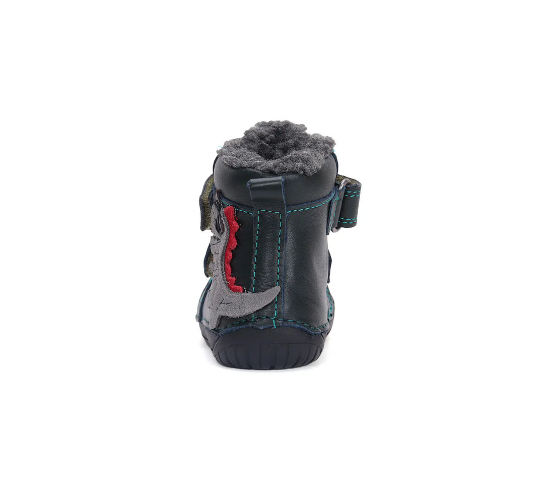 Kinder Barfuß Winterstiefel Jungen Lederschuhe Dunkelgrün D.D.step ddstep
