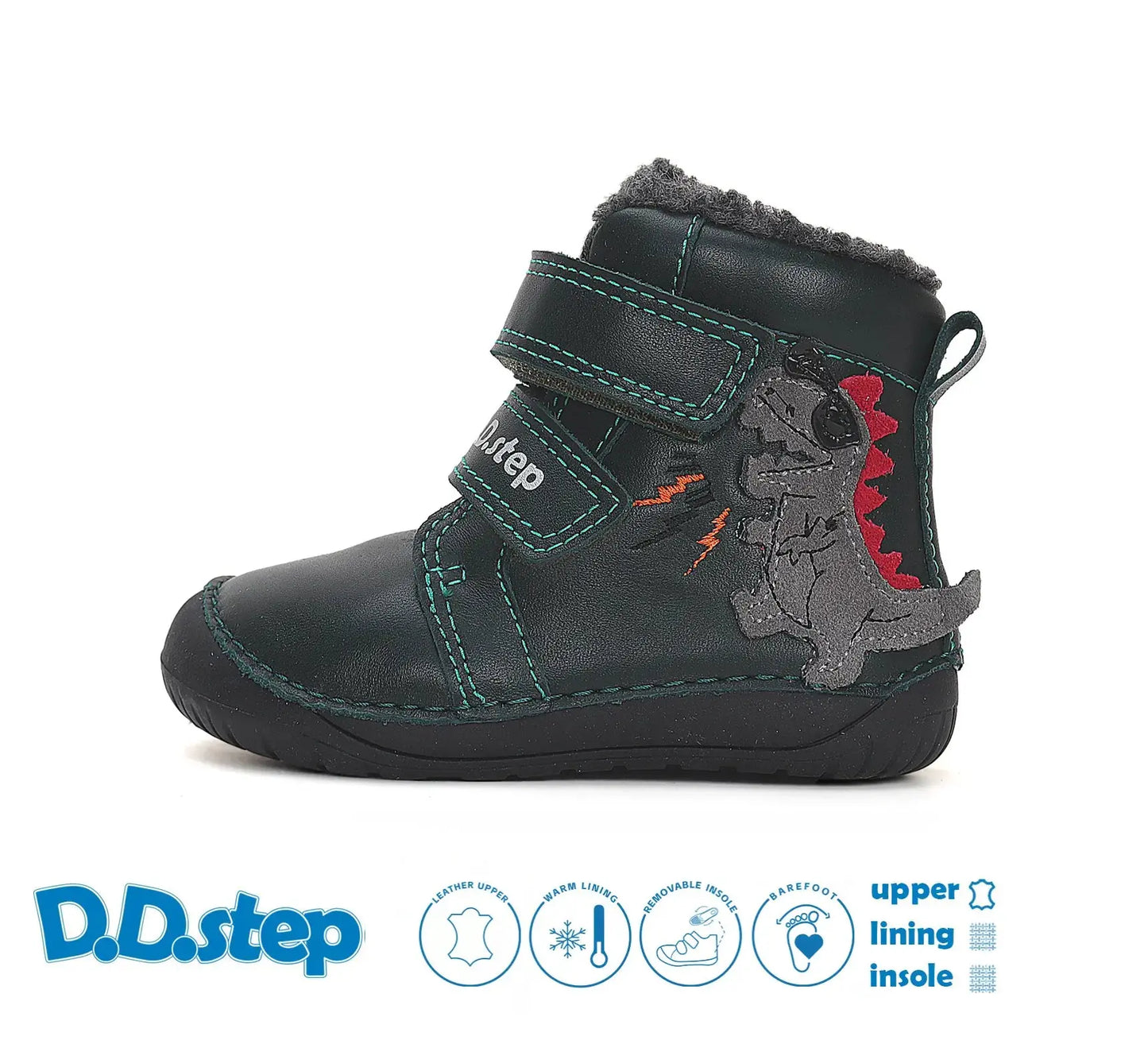 Jungen Barfuß Dunkelgrün Winterschuhe D.D.Step