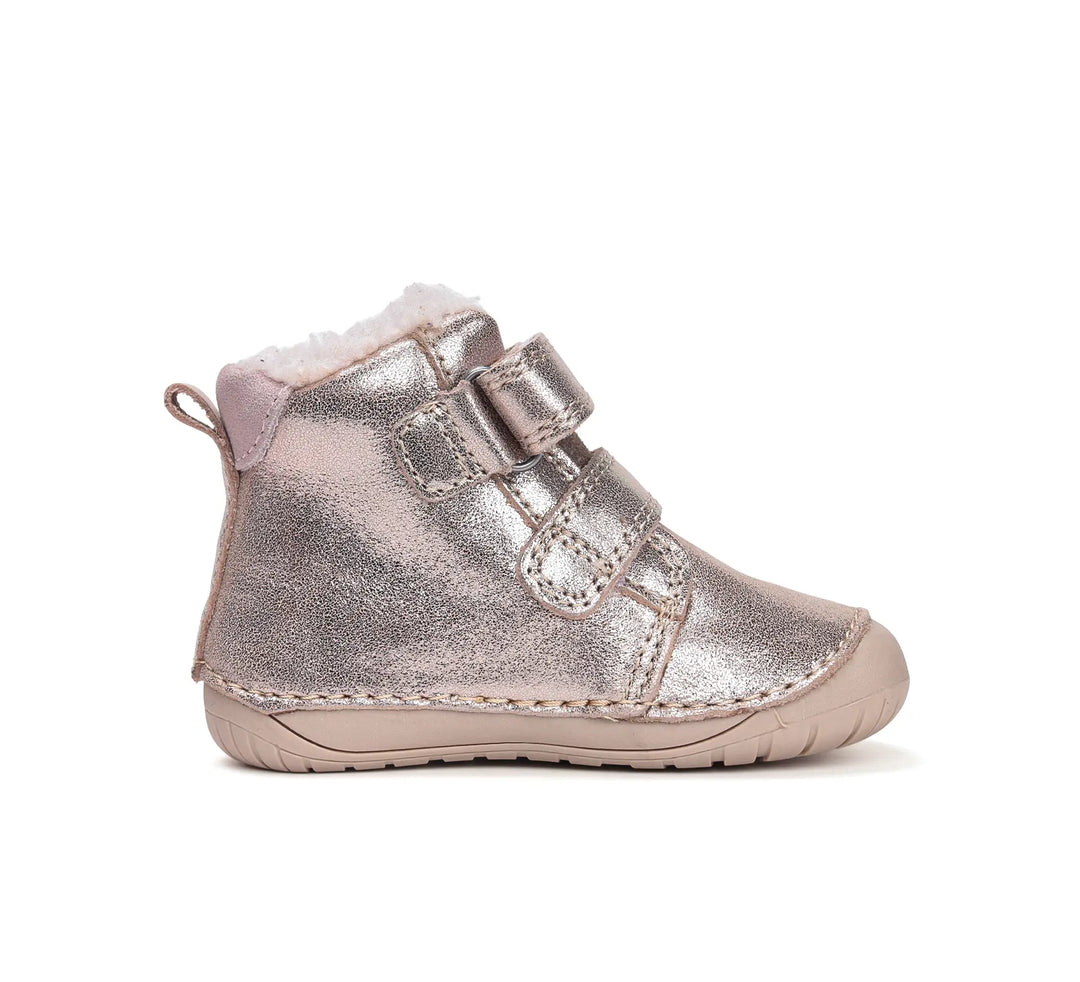 Kinder Barfuß Winterstiefel Mädchen Lederschuhe Silberbeige D.D.step ddstep