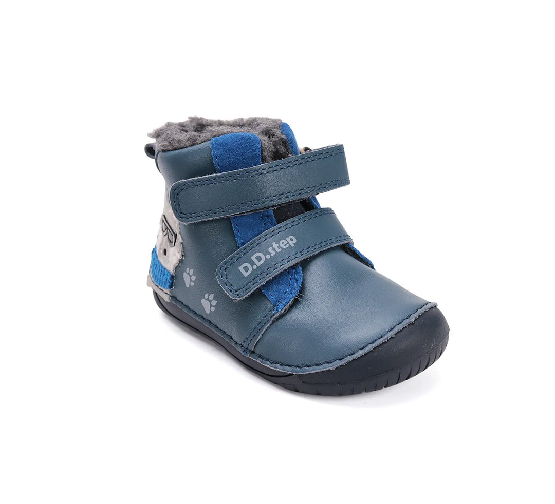 Kinder Barfuß Winterstiefel Jungen Lederschuhe Königsblau D.D.step ddstep