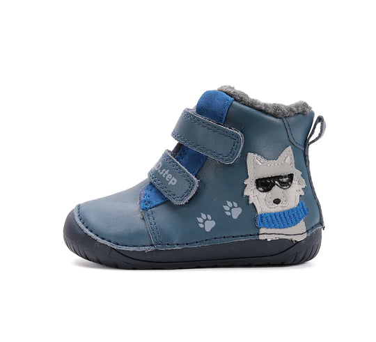 Kinder Barfuß Winterstiefel Jungen Lederschuhe Königsblau D.D.step ddstep