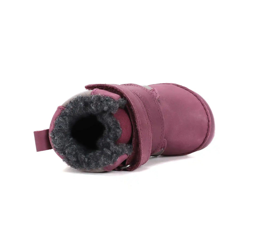 D.D.step Mädchen Barfuß-Winterstiefel Himbeere-Grau W070-62495C
