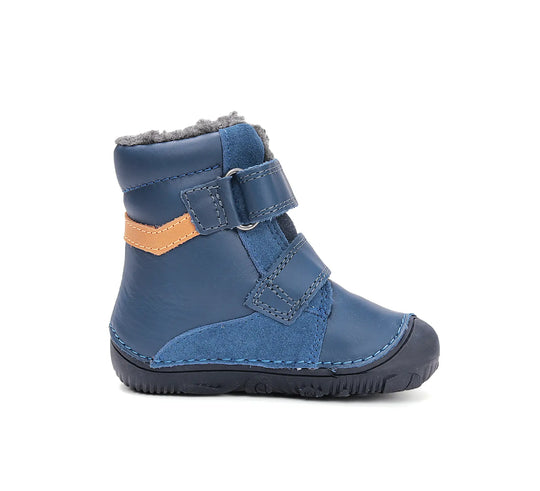 D.D.step Kinder Winterstiefel Jungen Lederschuhe Bermudablau