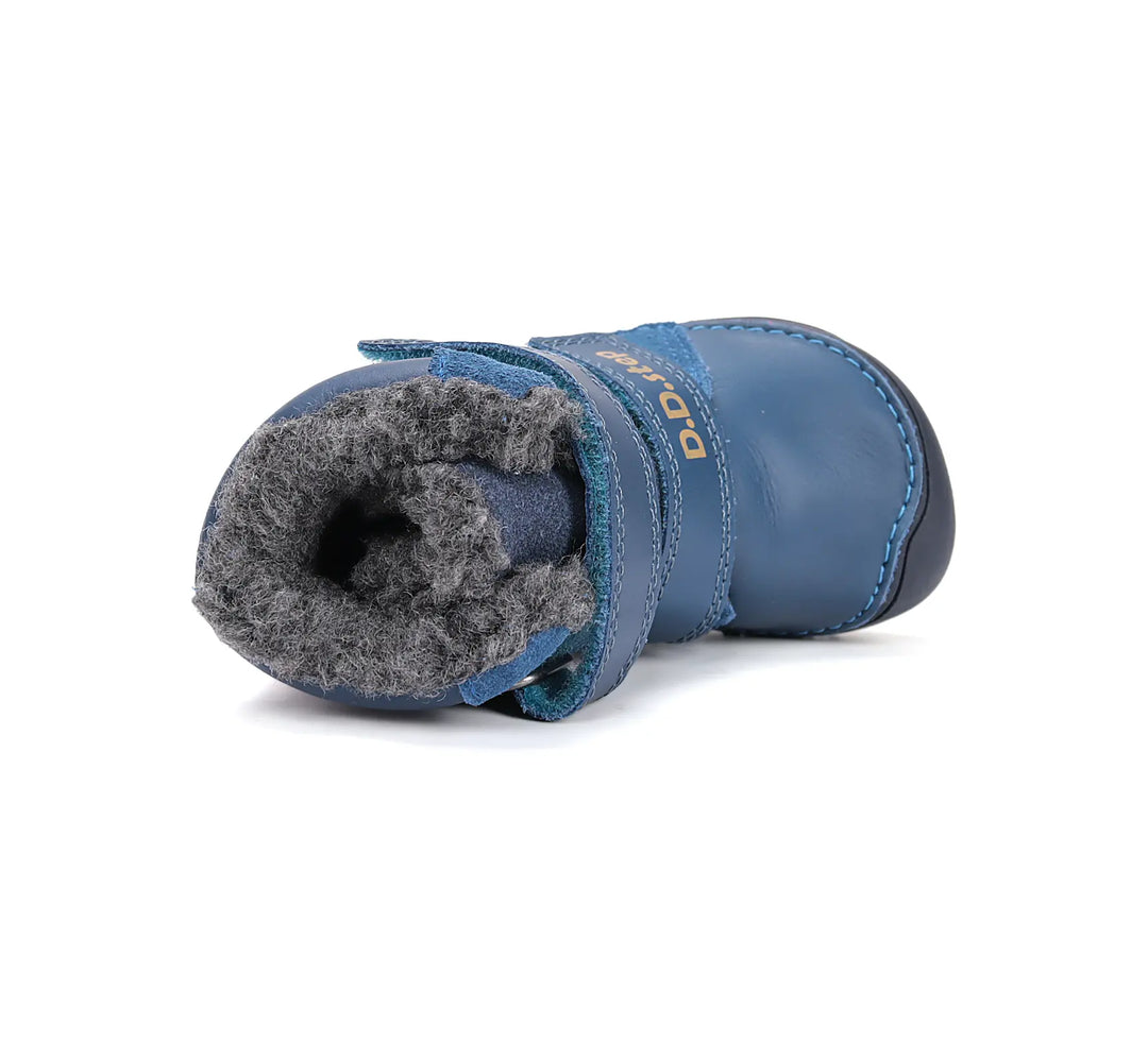 D.D.step Kinder Winterstiefel Jungen Lederschuhe Bermudablau