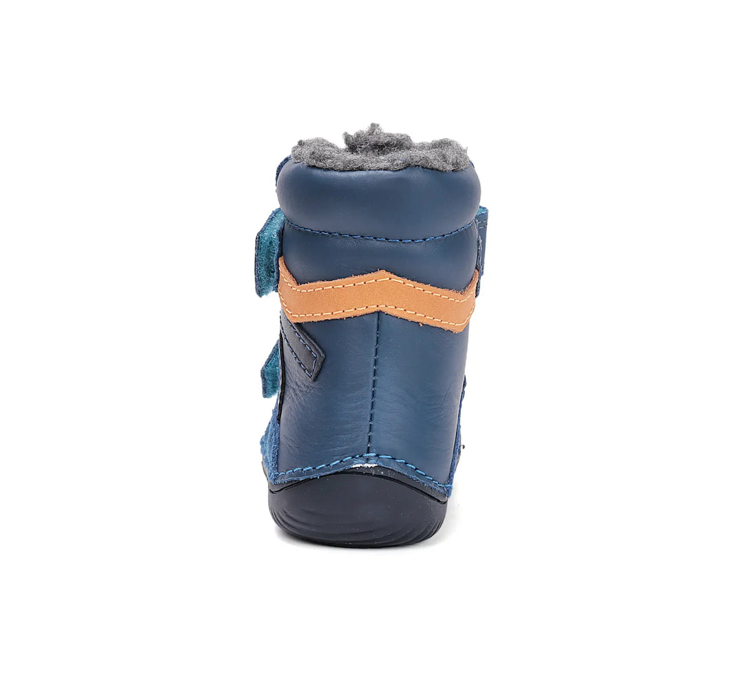 D.D.step Kinder Winterstiefel Jungen Lederschuhe Bermudablau