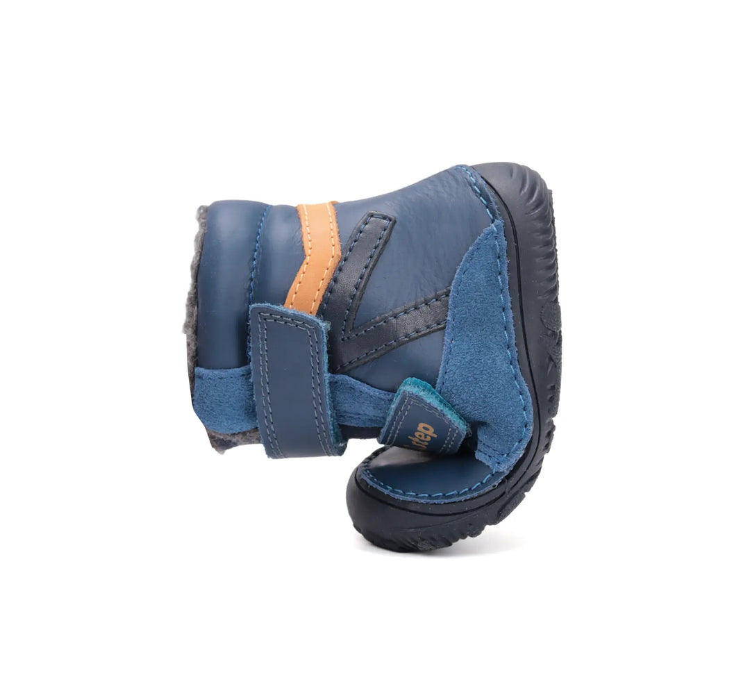 D.D.step Kinder Winterstiefel Jungen Lederschuhe Bermudablau
