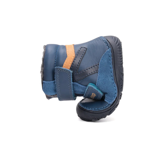D.D.step Kinder Winterstiefel Jungen Lederschuhe Bermudablau