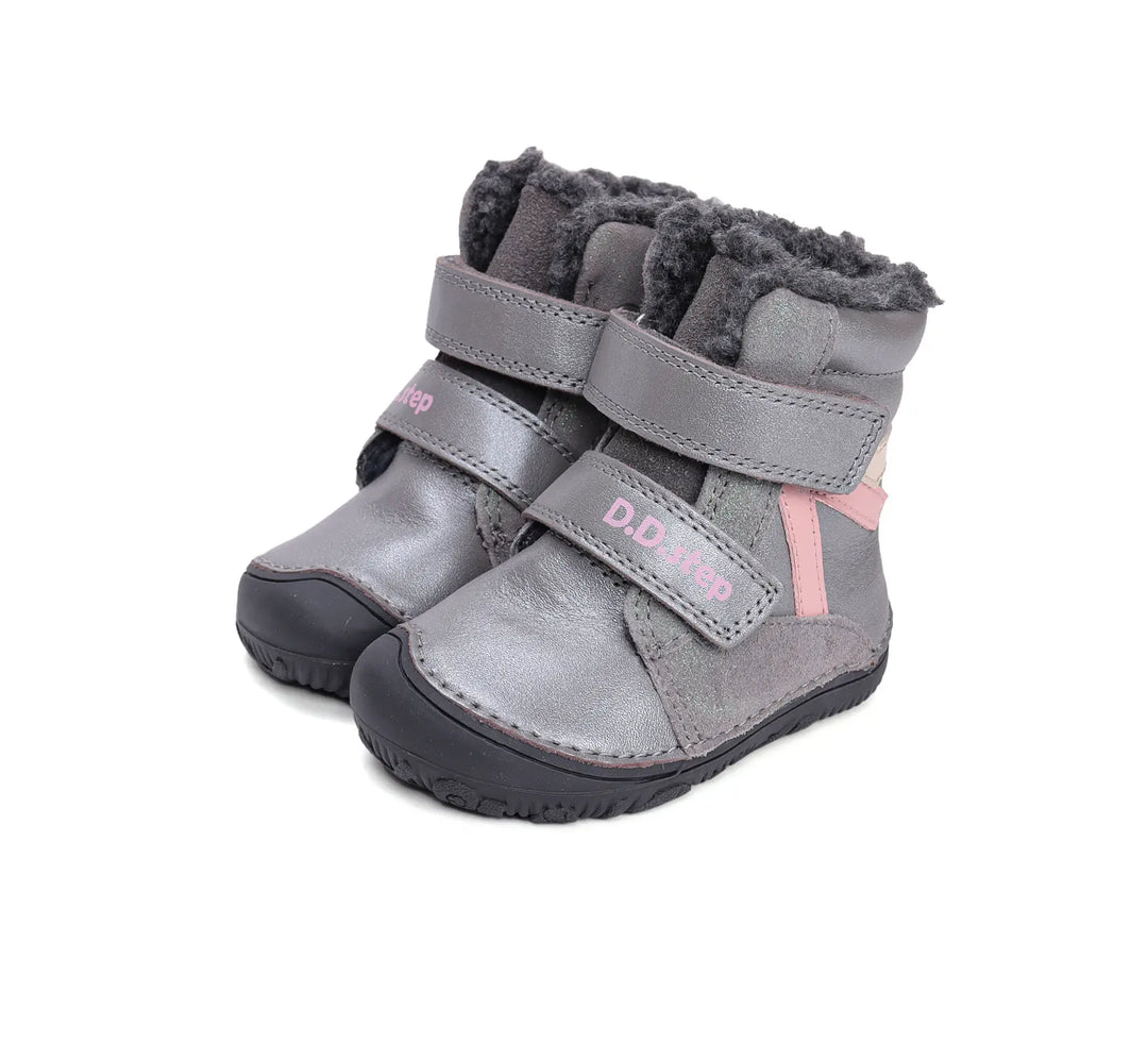 D.D.step Mädchen Barfuß-Winterstiefel Grau W073-52306D