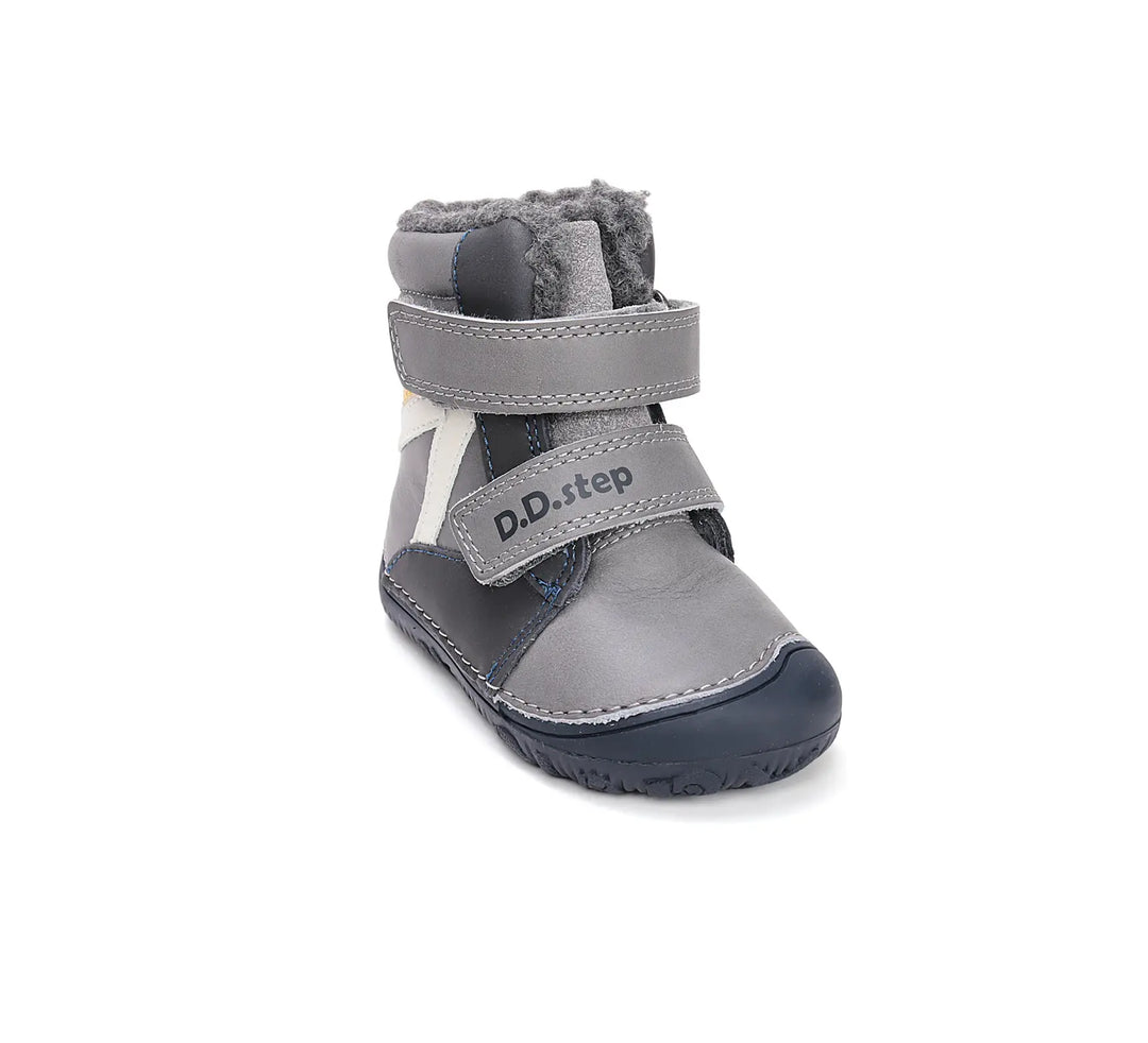 D.D.step Kinder Winterstiefel Jungen Lederschuhe grau