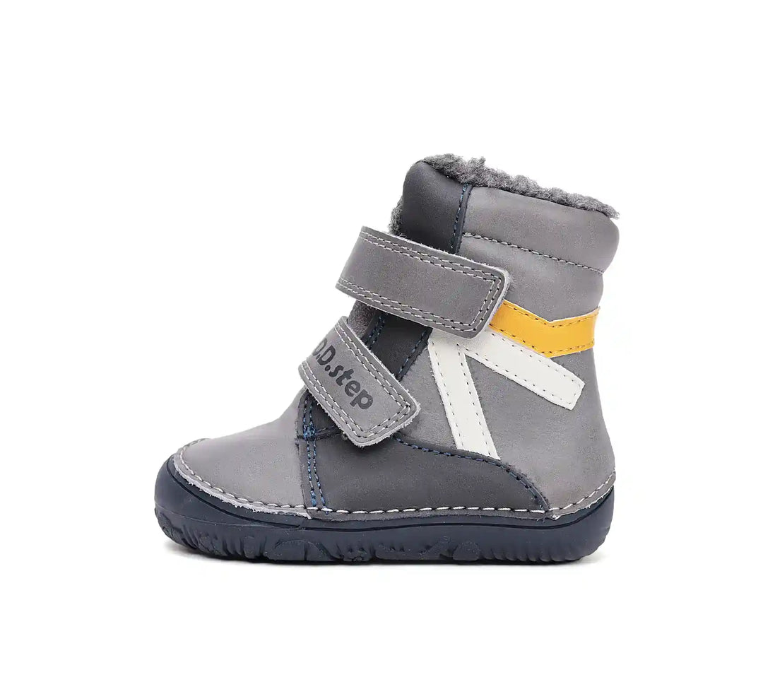 D.D.step Kinder Winterstiefel Jungen Lederschuhe grau