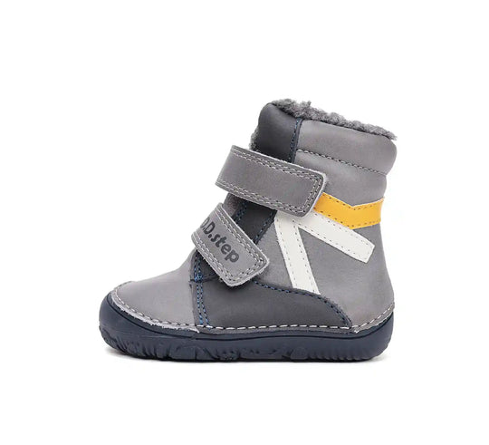 D.D.step Kinder Winterstiefel Jungen Lederschuhe grau