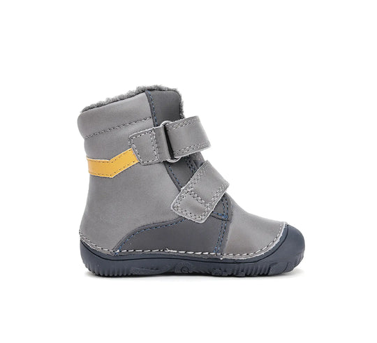 D.D.step Kinder Winterstiefel Jungen Lederschuhe grau
