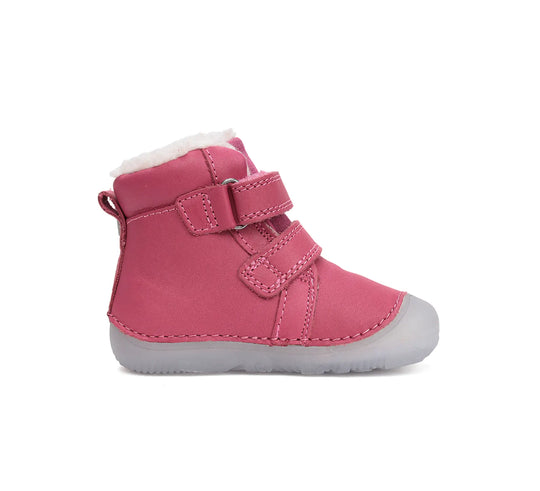 D.D.step Kinder Winterstiefel Fluoreszierend Mädchen Lederschuhe Dunkelrosa