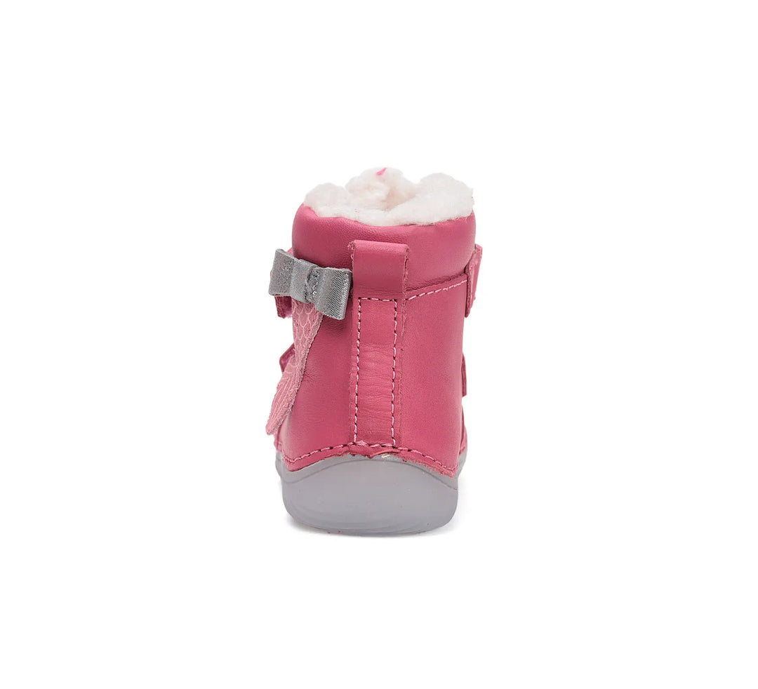 D.D.step Kinder Winterstiefel Fluoreszierend Mädchen Lederschuhe Dunkelrosa