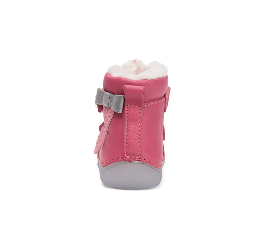 D.D.step Kinder Winterstiefel Fluoreszierend Mädchen Lederschuhe Dunkelrosa