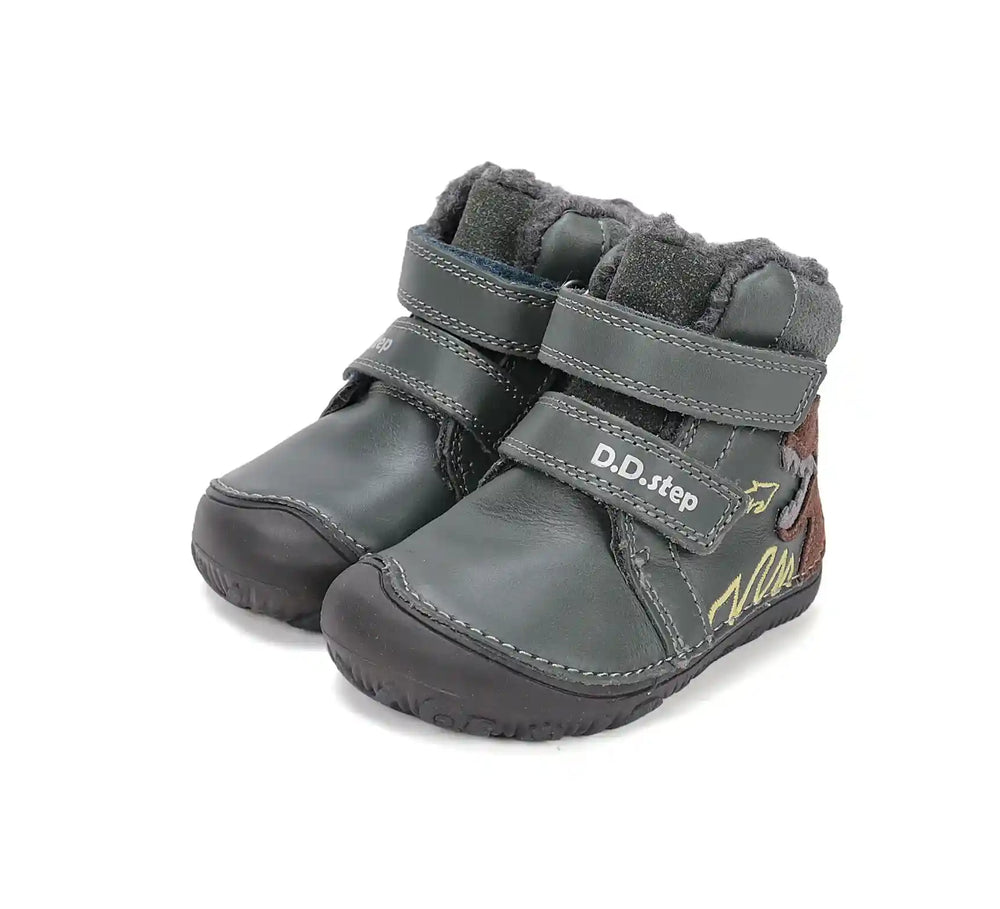 D.D.step Kinder Winterstiefel Fluoreszierend Jungen Lederschuhe Smaragdgrün
