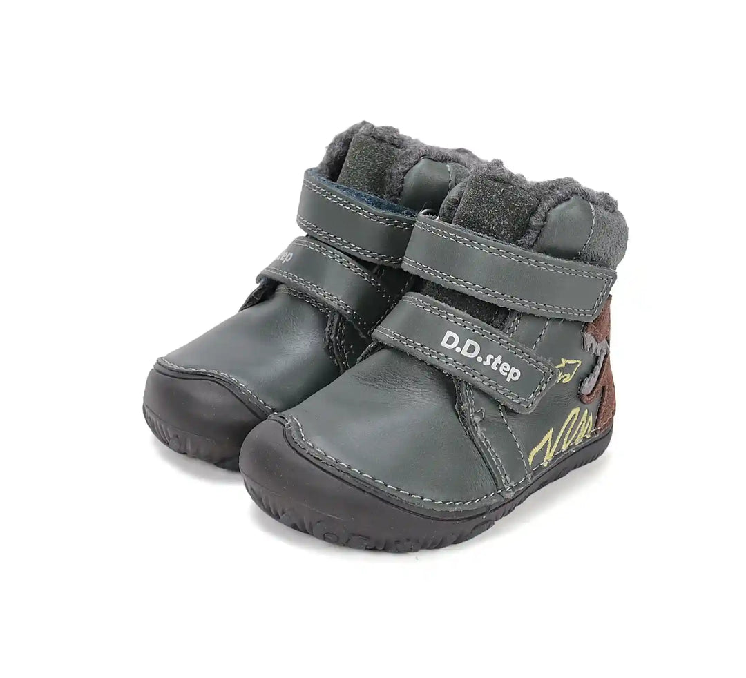 D.D.step Kinder Winterstiefel Fluoreszierend Jungen Lederschuhe Smaragdgrün