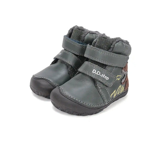 D.D.step Kinder Winterstiefel Fluoreszierend Jungen Lederschuhe Smaragdgrün