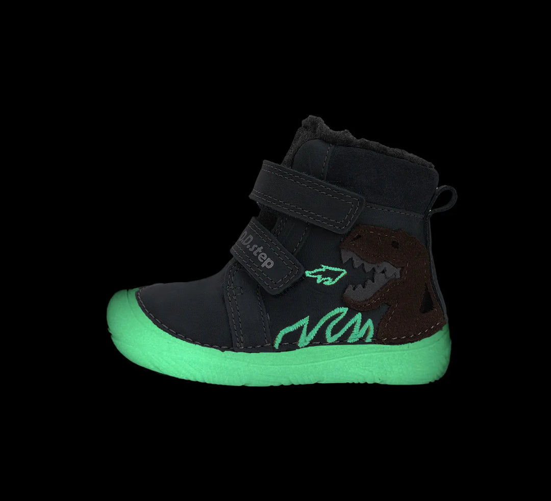 D.D.step Kinder Winterstiefel Fluoreszierend Jungen Lederschuhe Smaragdgrün