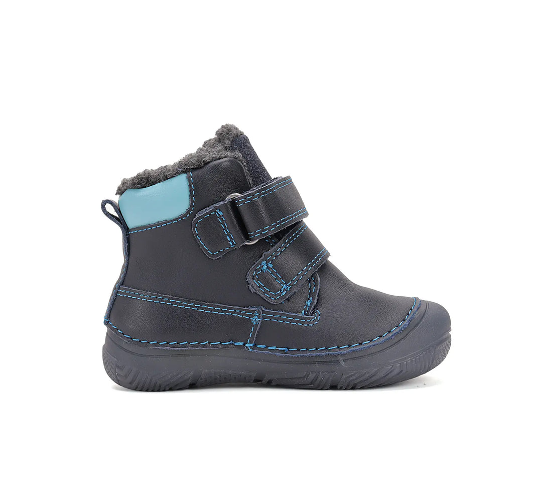 D.D.step Kinder Winterstiefel Fluoreszierend Jungen Lederschuhe Königsblau