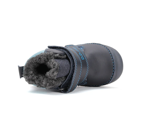 D.D.step Kinder Winterstiefel Fluoreszierend Jungen Lederschuhe Königsblau